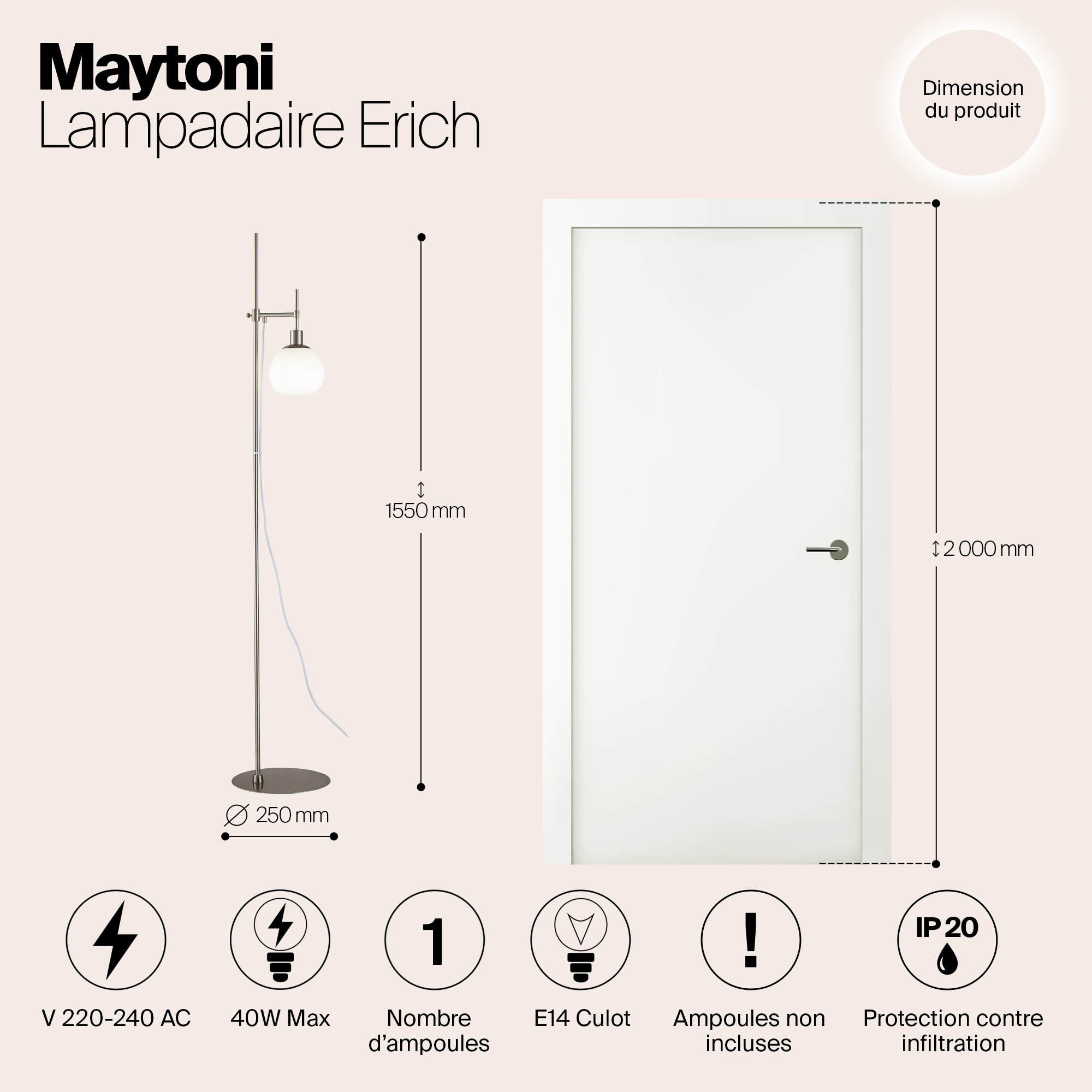 Напольный светильник (торшер) Maytoni MOD221-FL-01-N