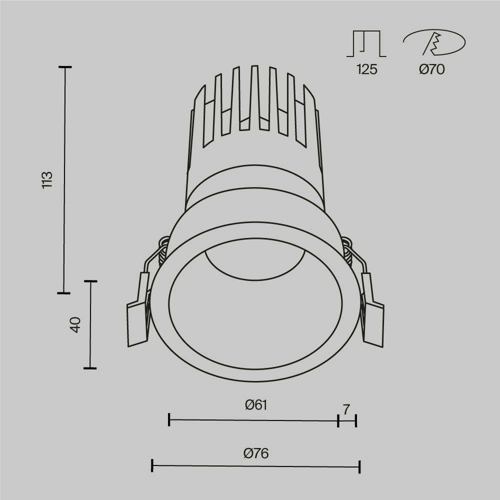 Встраиваемый светильник Technical DL118-15W-3K-B