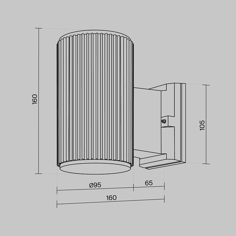 Уличный настенный светильник Outdoor O419WL-01GR