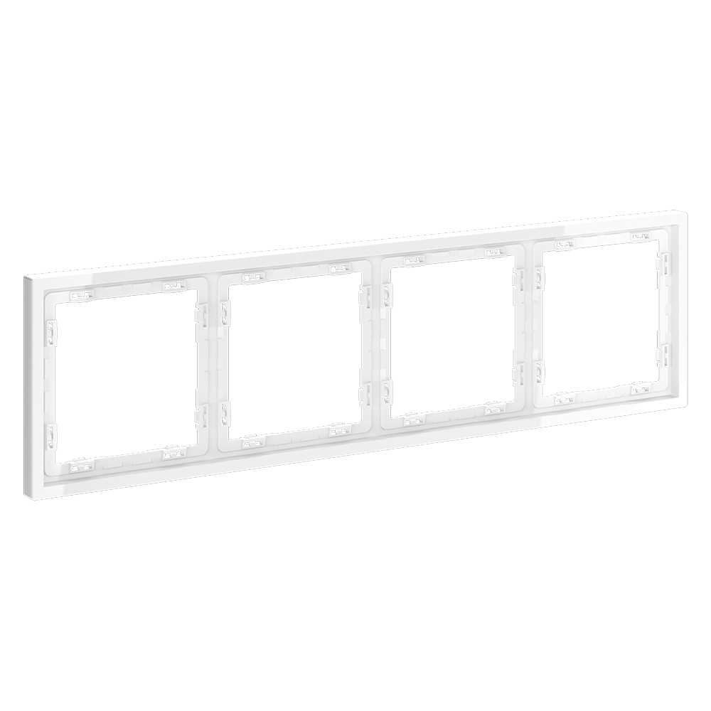 Рамка пластиковая VOLTUM S70 на 4 поста, (белый глянцевый)