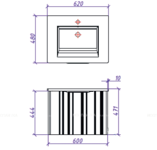 Тумба под раковину Creto Luna Venge 60 см 17-VG60