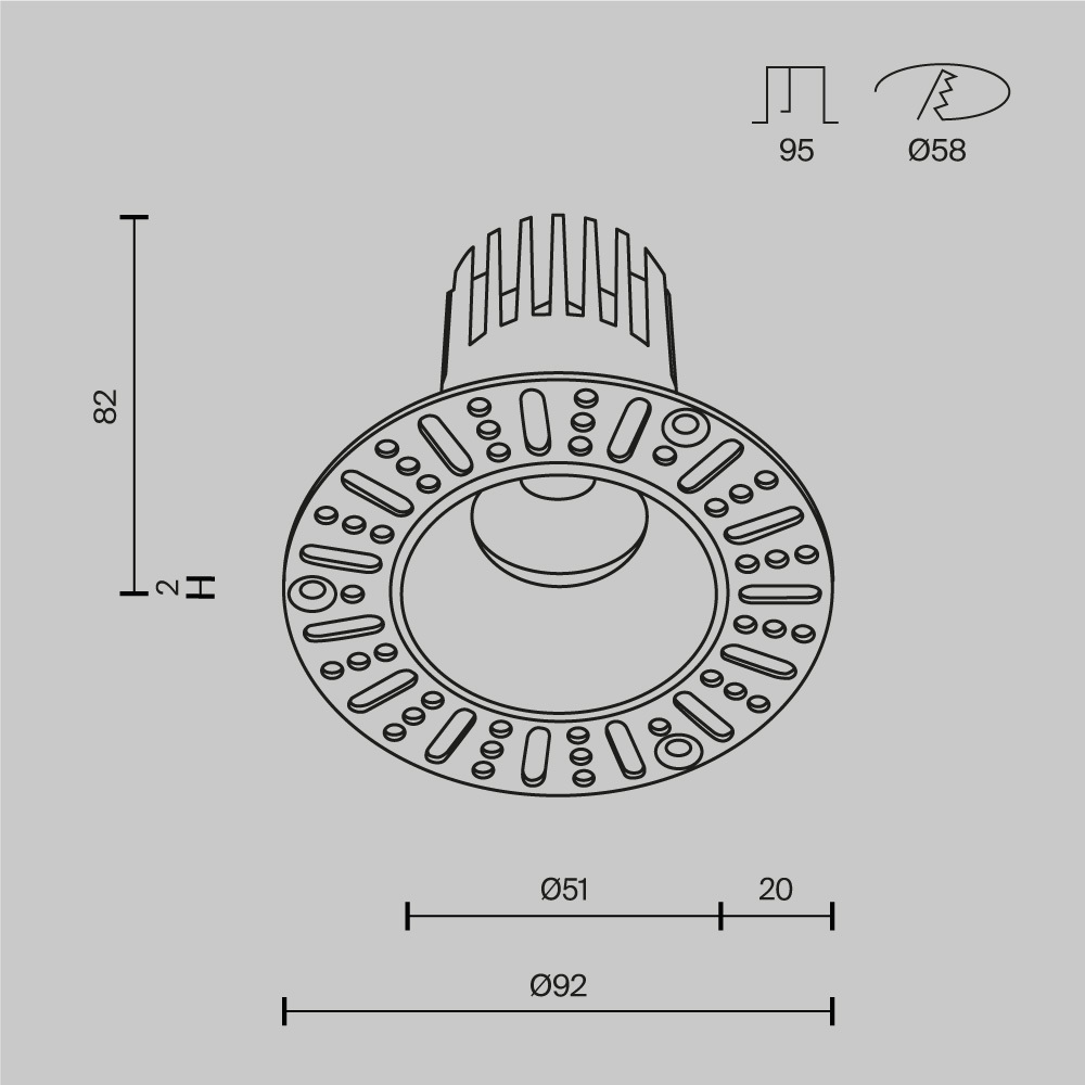 Встраиваемый светильник Technical DL124-10W-2.7K-TRS-B