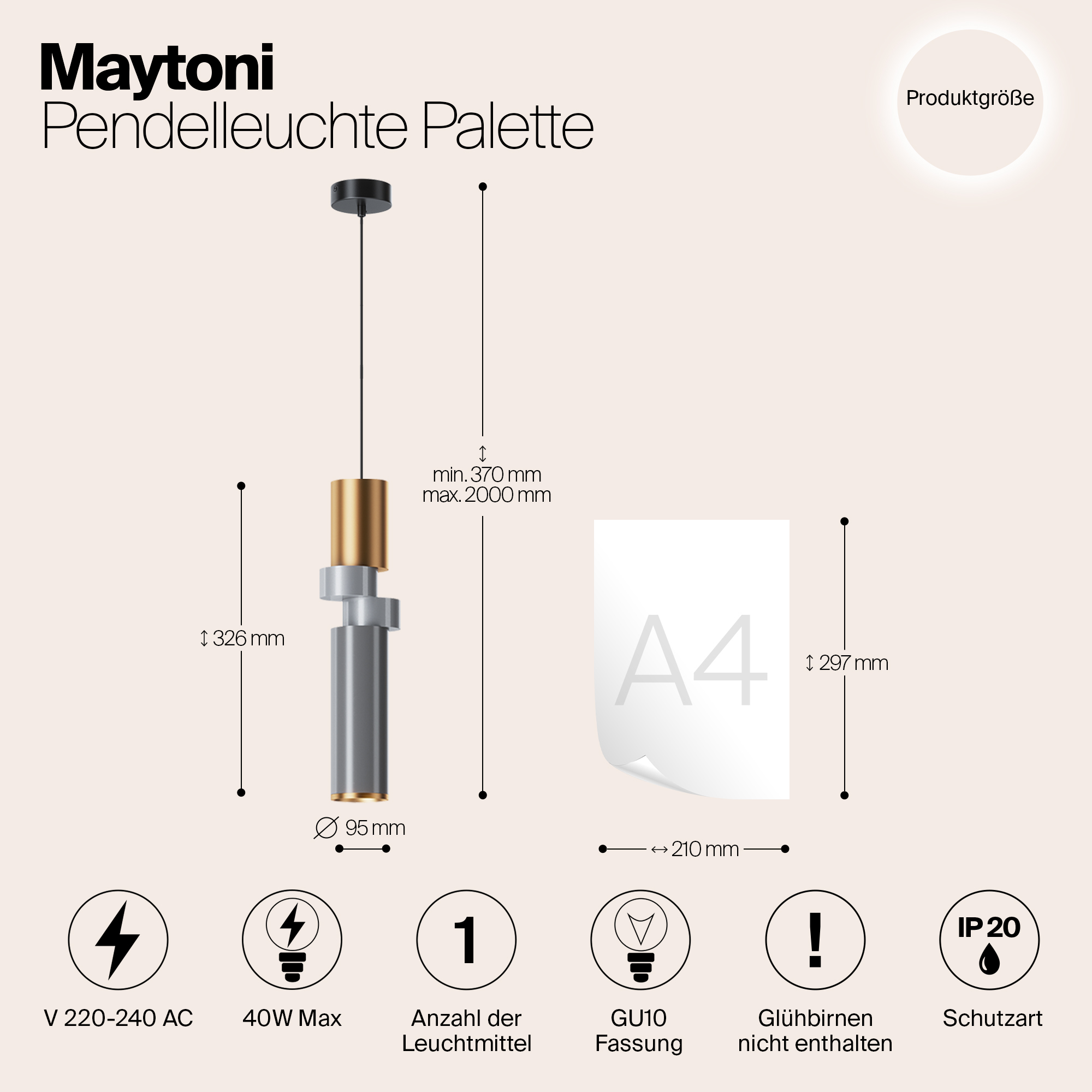 Подвесной светильник Maytoni MOD303PL-01CFL3