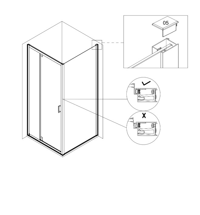 Душевая дверь Creto Astra 121-WTW-120-C-B-6 стекло прозрачное профиль черный, 120х195 см