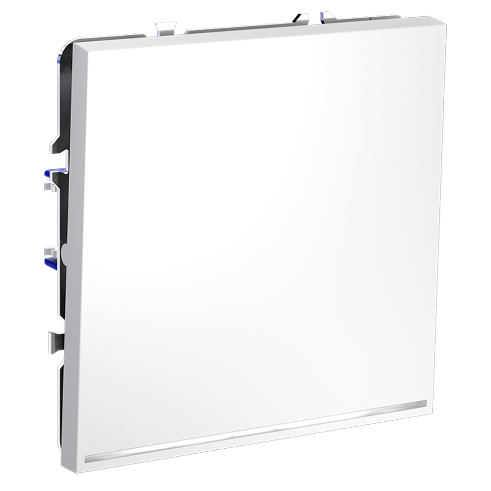 Выключатель встраиваемый VOLTUM S70 одноклавишный с подсветкой 10А, (белый матовый)