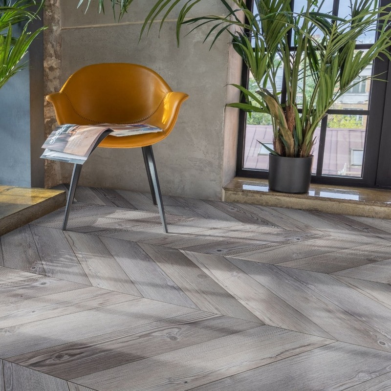 Кварц виниловый ламинат Aquafloor Parquet Glue Chevron AF2552PGCh