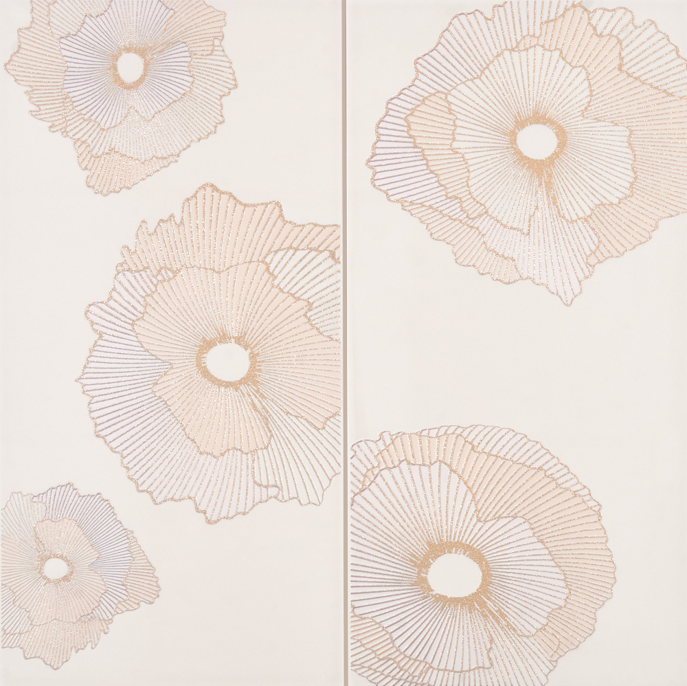 Панно Mono Golden flowers 60х60 (компл. из 2 шт)