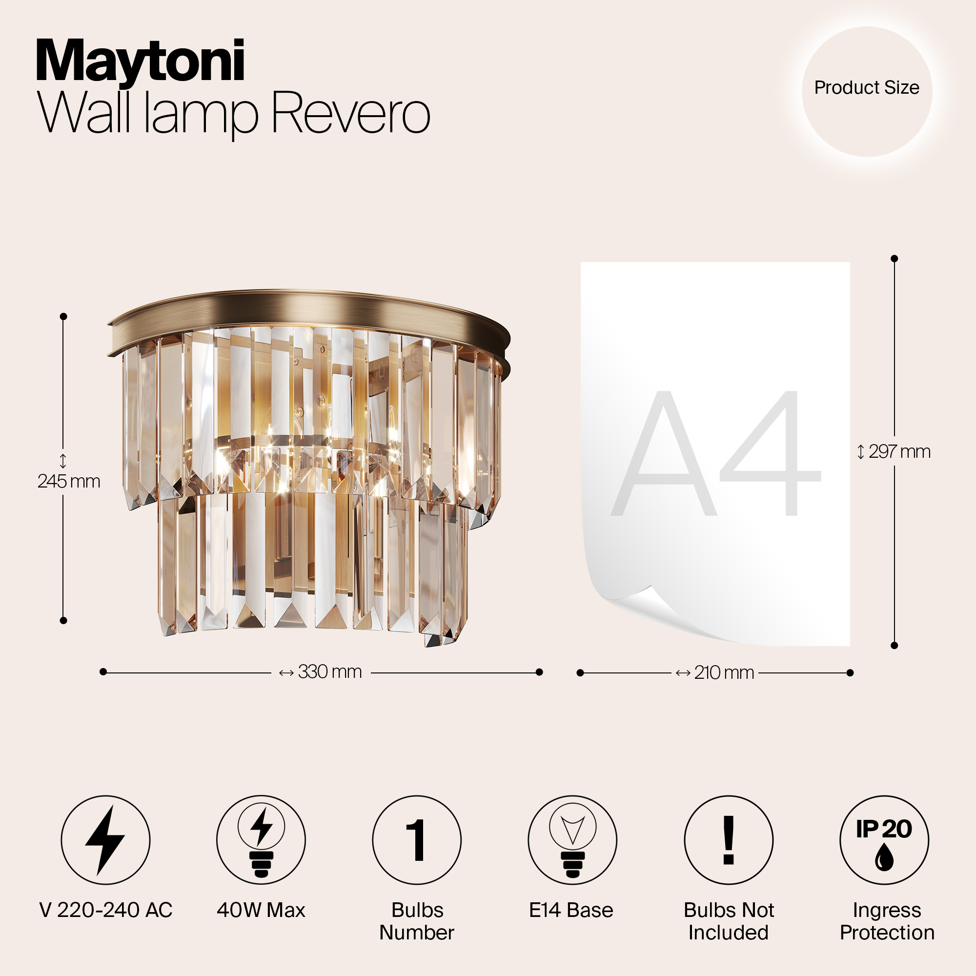 Настенный светильник (бра) Maytoni MOD085WL-01G