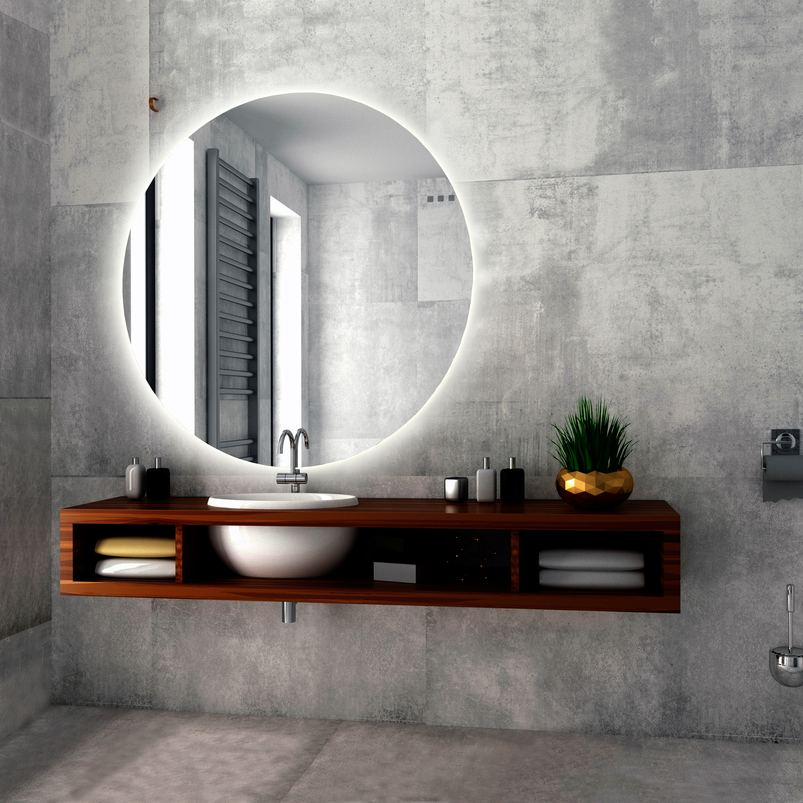 Зеркало Creto Elegante d100см с сенсорным выключателем