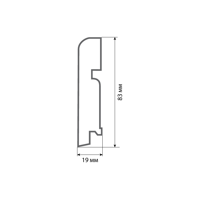 Напольный плинтус Finitura dekor R13 83х19х2400/ 024