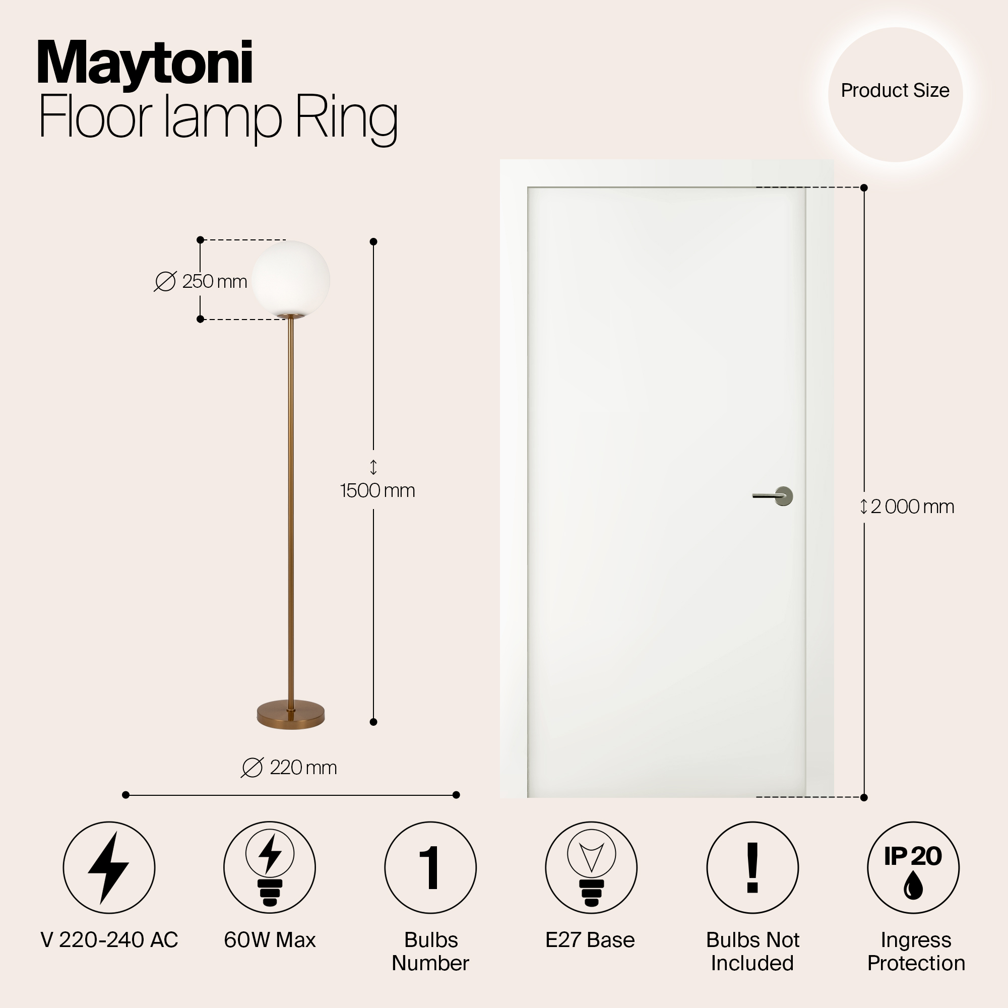 Напольный светильник (торшер) Maytoni MOD013FL-01BS