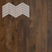 Паркет Елка Французская Lab Arte Chevron Дуб Рустик Коньяк лак 400/348х90х14/3/60°