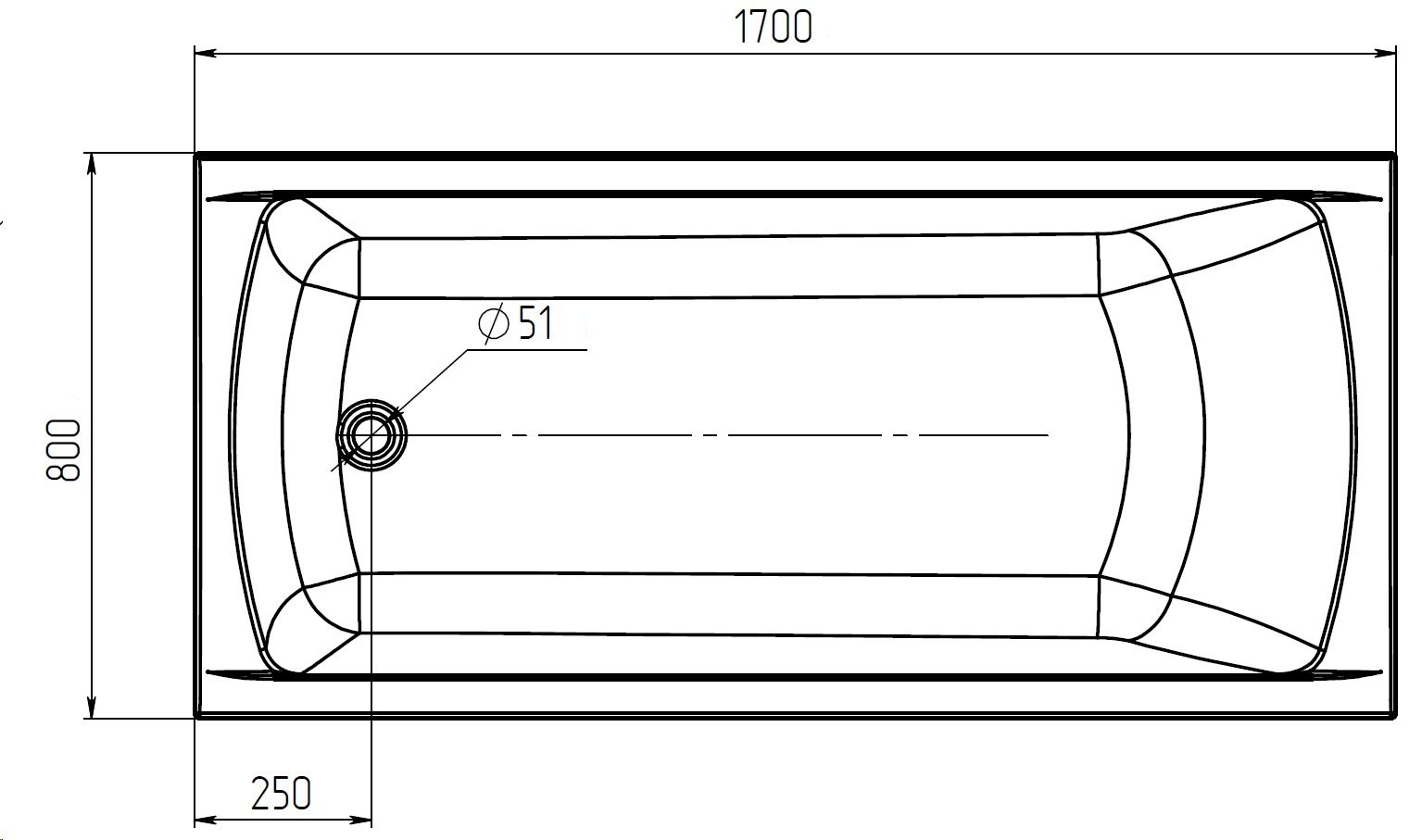 Акриловая ванна 170х80 см Creto Modalia 9-17080 белая