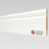 Плинтус МДФ ламинированный TeckWood белый Классик матовый 2000×80×16