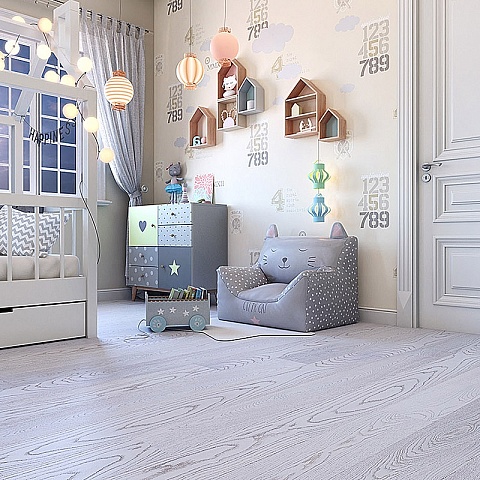 Паркетная доска Polarwood 138 ELARA WHITE MATT снежно-белый матовый однополосный 1S ЭЛАРА МАТОВЫЙ ЛАК