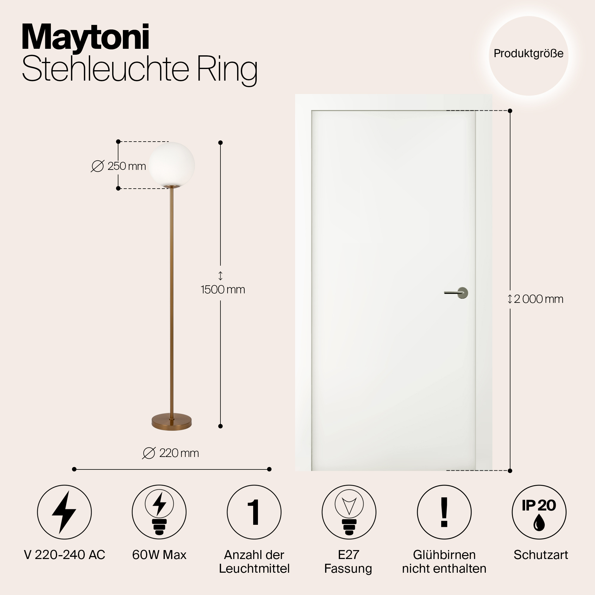 Напольный светильник (торшер) Maytoni MOD013FL-01BS