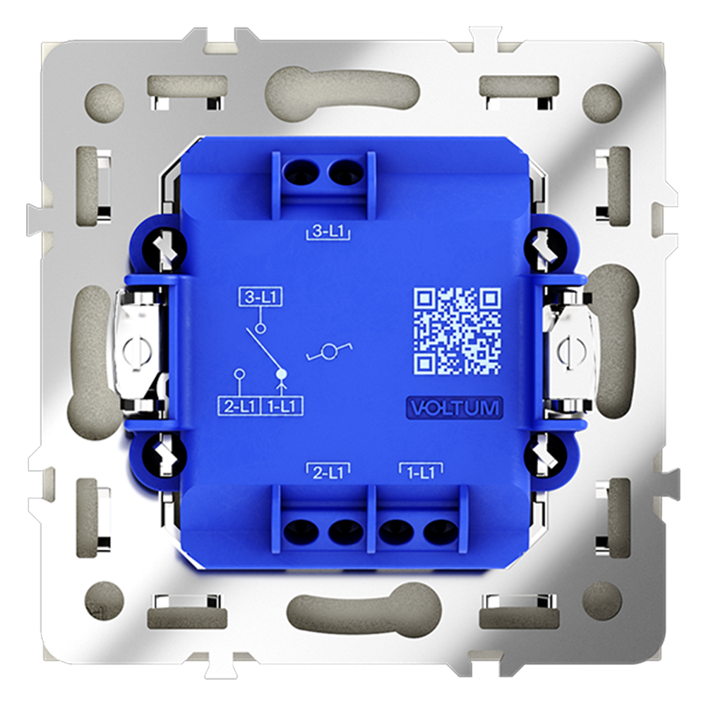 Проходной переключатель встраиваемый VOLTUM S70 одноклавишный 10А, (сталь)
