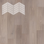Паркет Елка Французская Lab Arte Chevron Дуб Натур Чегет белый лак 400/348х90х14/3/60°