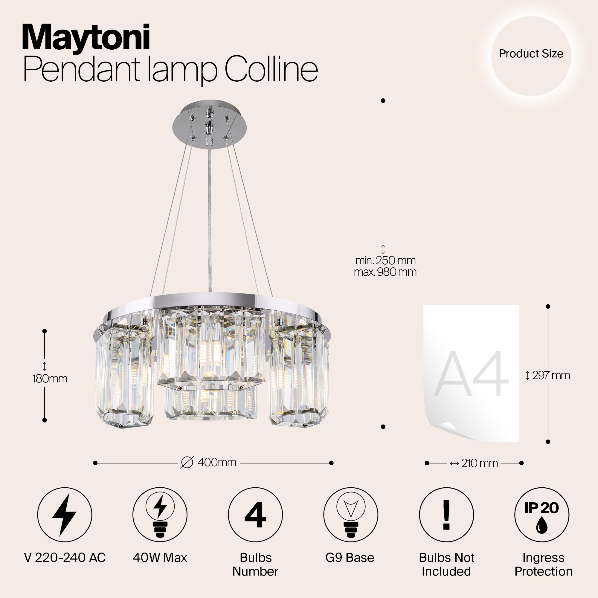 Подвесной светильник Maytoni MOD083PL-04CH