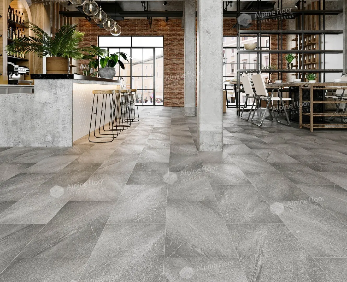 SPC Ламинат Alpine Floor SPC Stone Mineral Core ЕСО 4-4 Авенгтон 4V 43кл