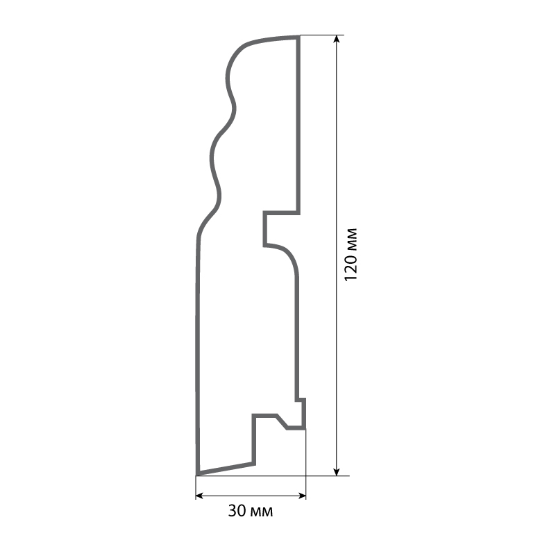 Напольный плинтус Finitura dekor RR Фигурный 120х30х2400/ 021