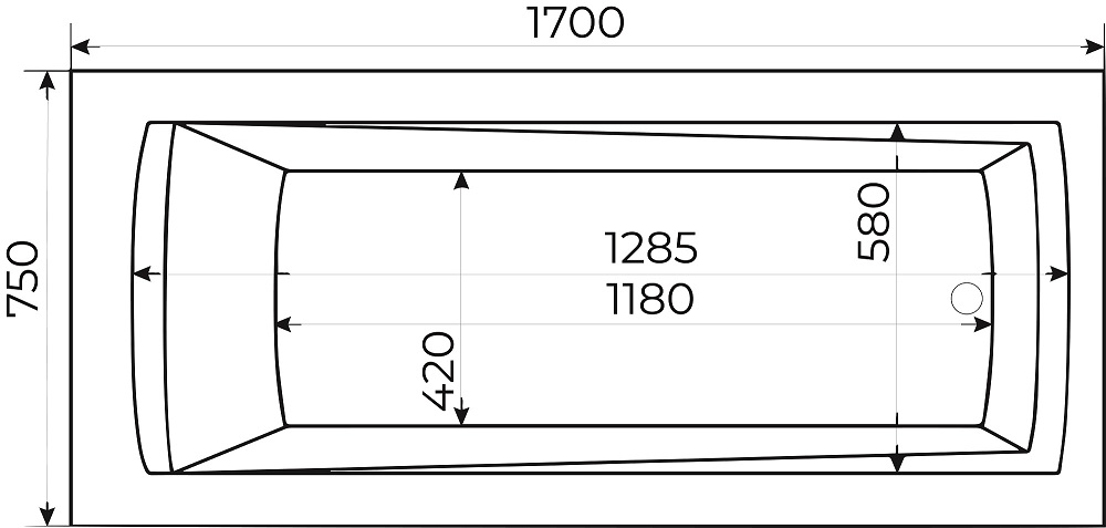 Акриловая ванна Creto Ares 170x75