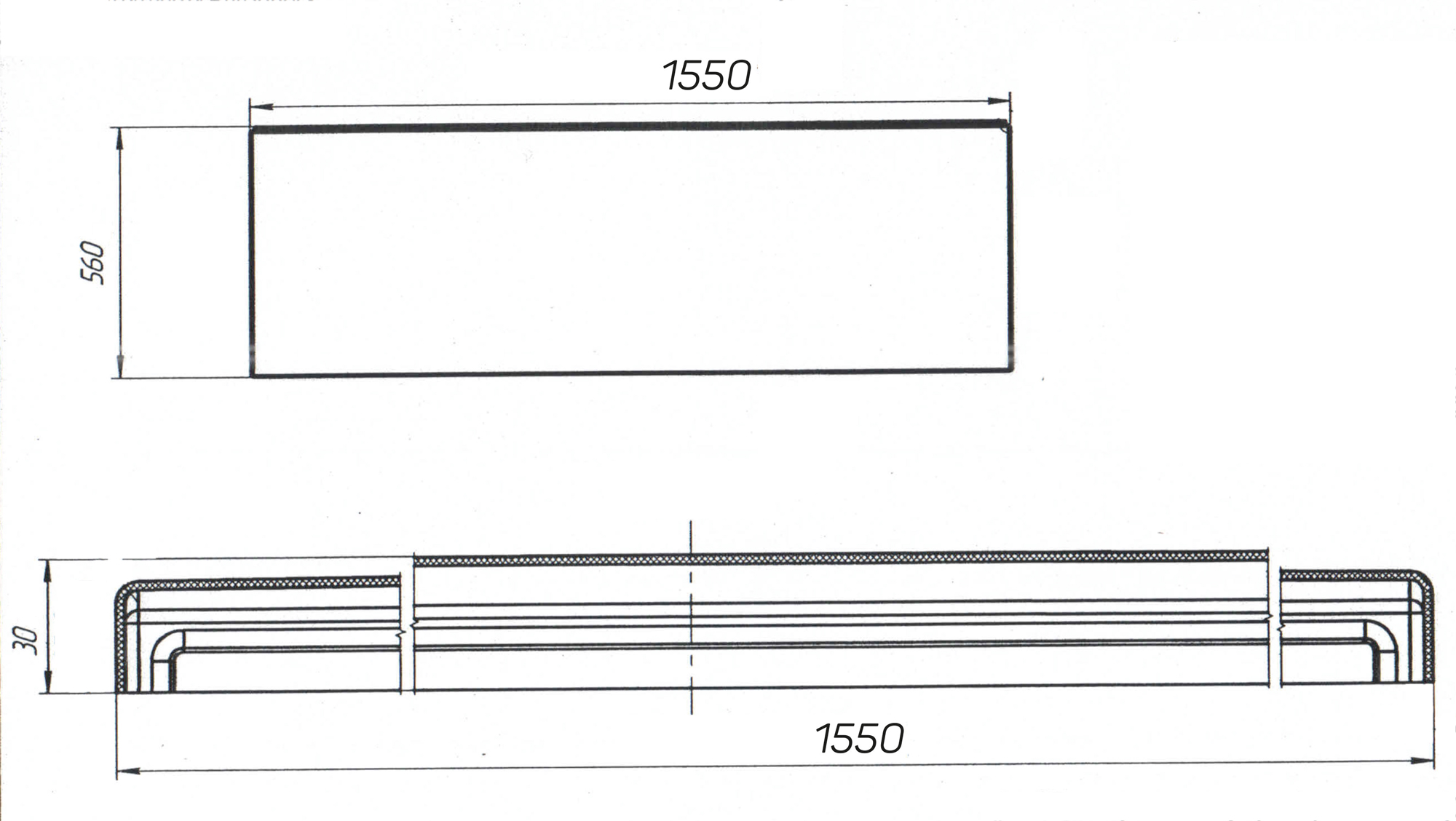 Фронтальная панель 155 см Creto П155 белая