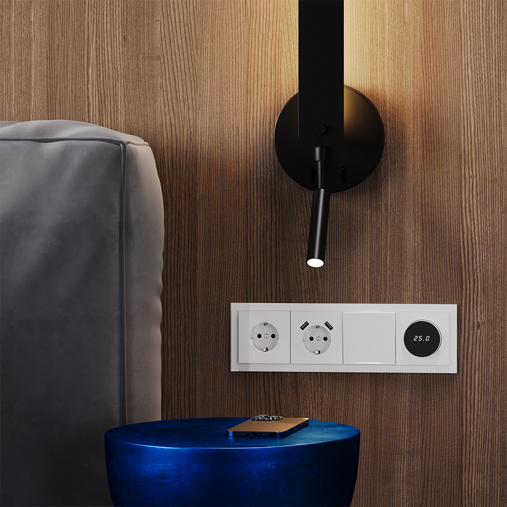 Рамка стеклянная VOLTUM S70 на 4 поста, (белый,матовый,стекло)