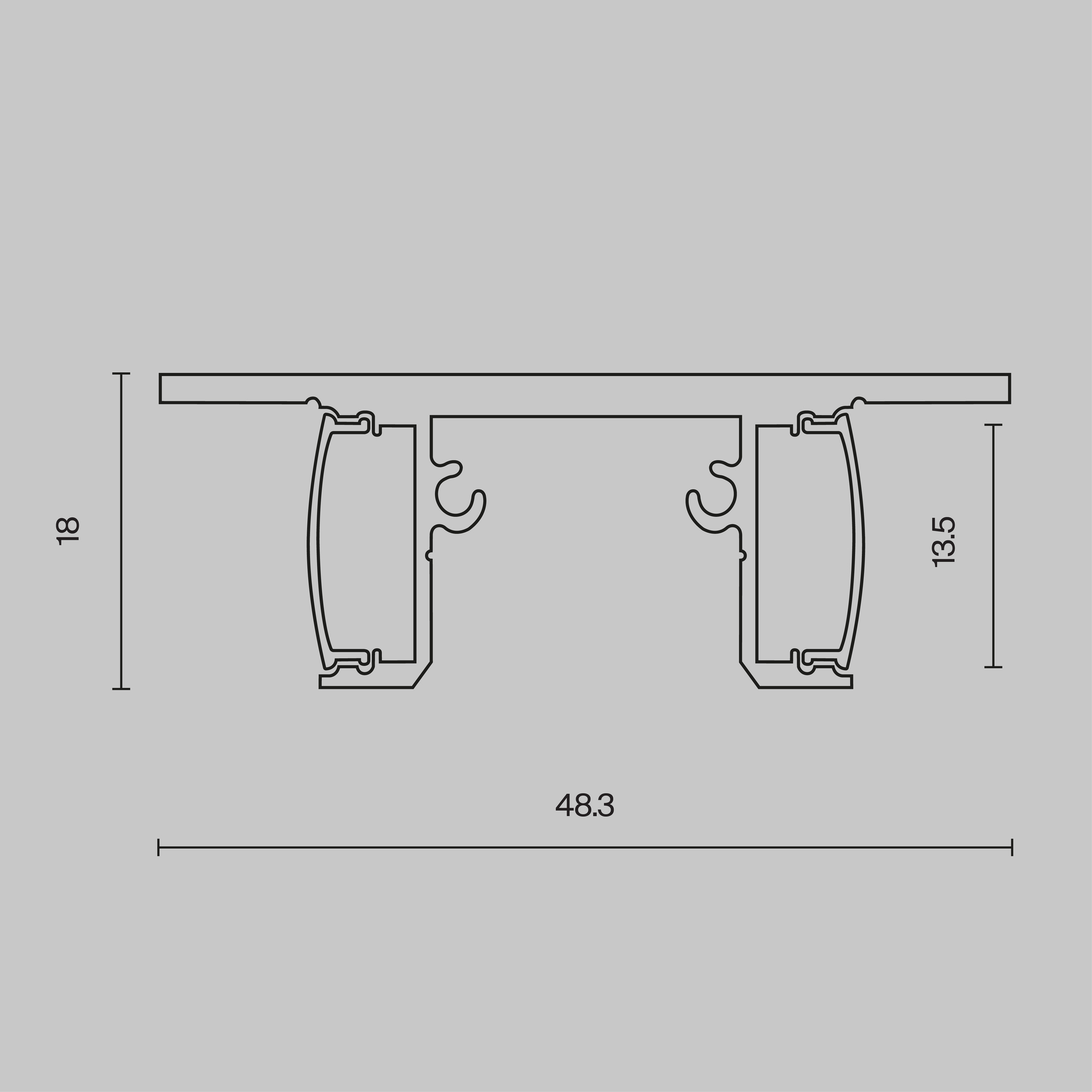 Профиль Led Strip ALM-1848-B-2M