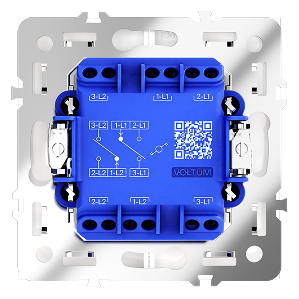 Проходной переключатель встраиваемый VOLTUM S70 двухклавишный 10А, (кашемир)