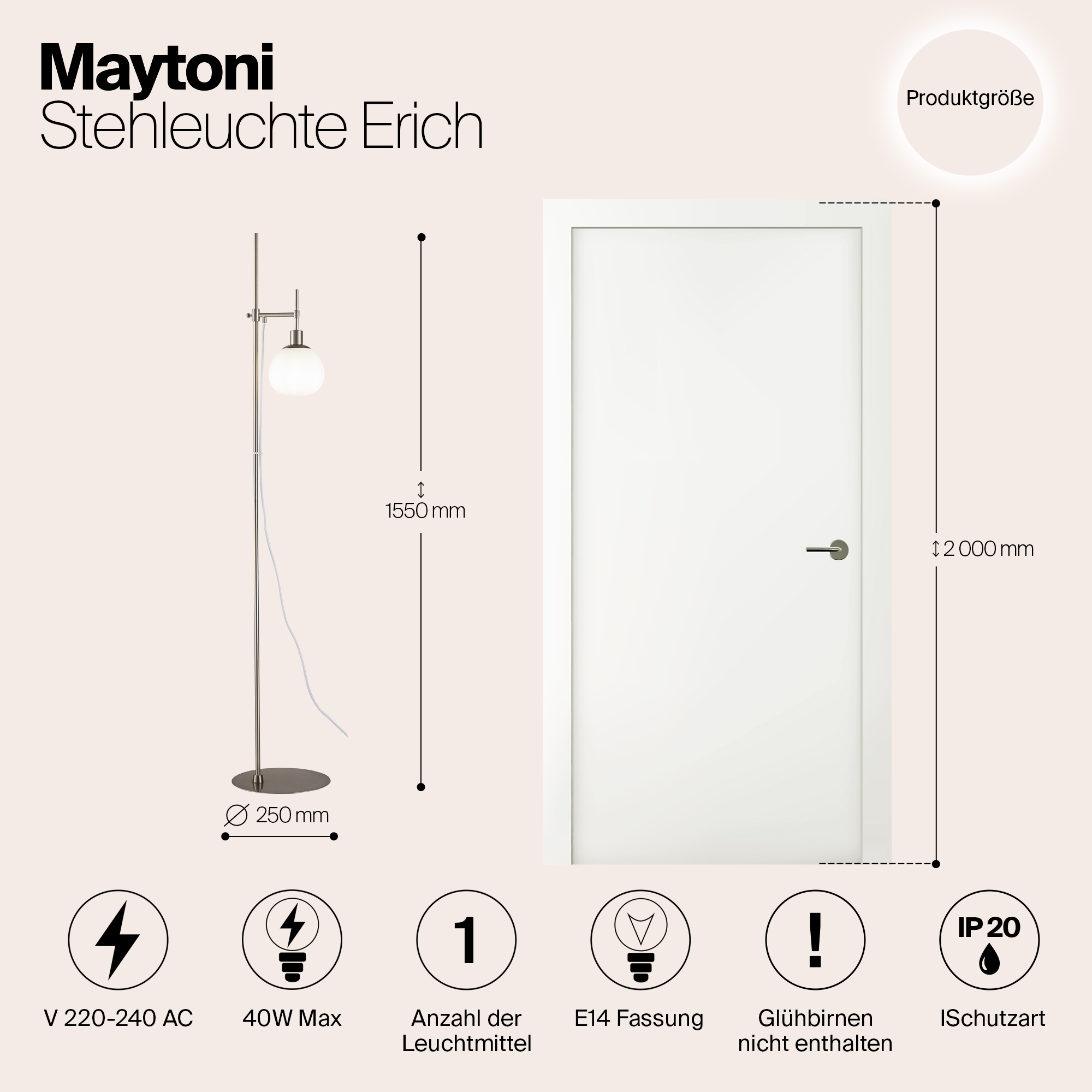 Напольный светильник (торшер) Maytoni MOD221-FL-01-N