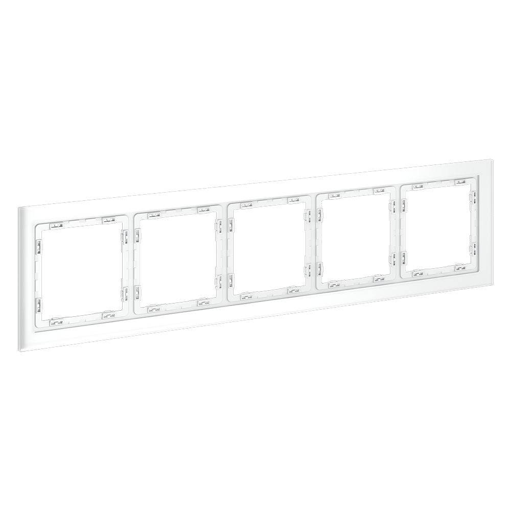Рамка стеклянная VOLTUM S70 на 5 постов, (белый,матовый,стекло)