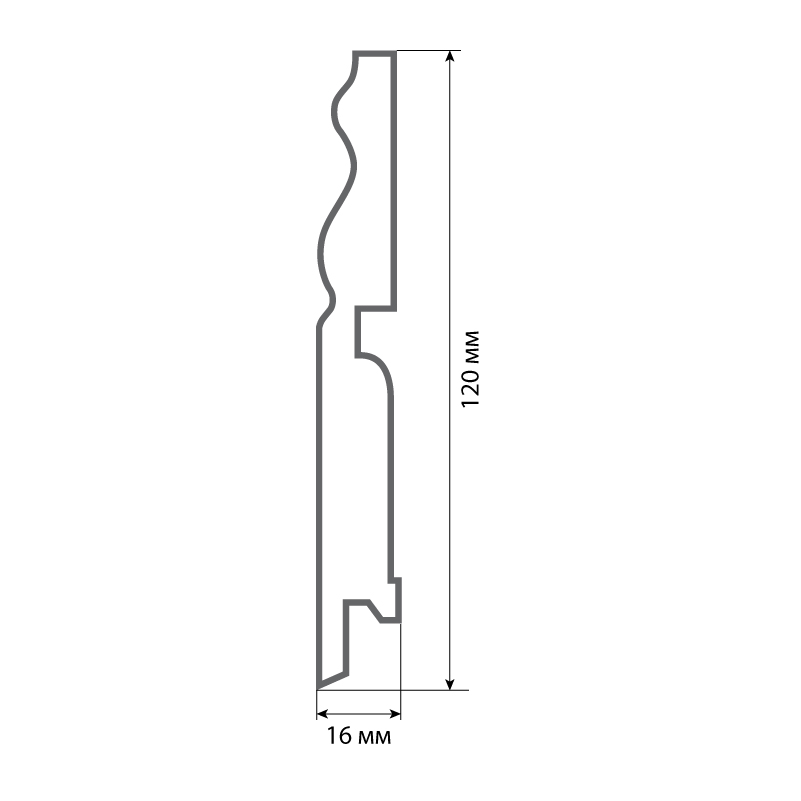 Напольный плинтус Finitura dekor RP 120х16х2400/ белый ASW