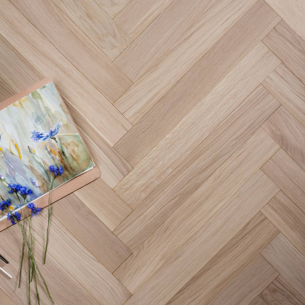 Coswick Английская елка 3-х слойная T&G шип-паз (90°) Серый Дэви 1151-3855-20