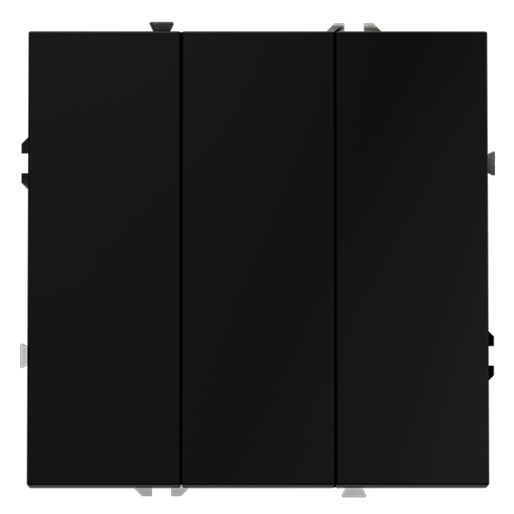 Выключатель встраиваемый VOLTUM S70 трехклавишный 10А, (черный матовый)