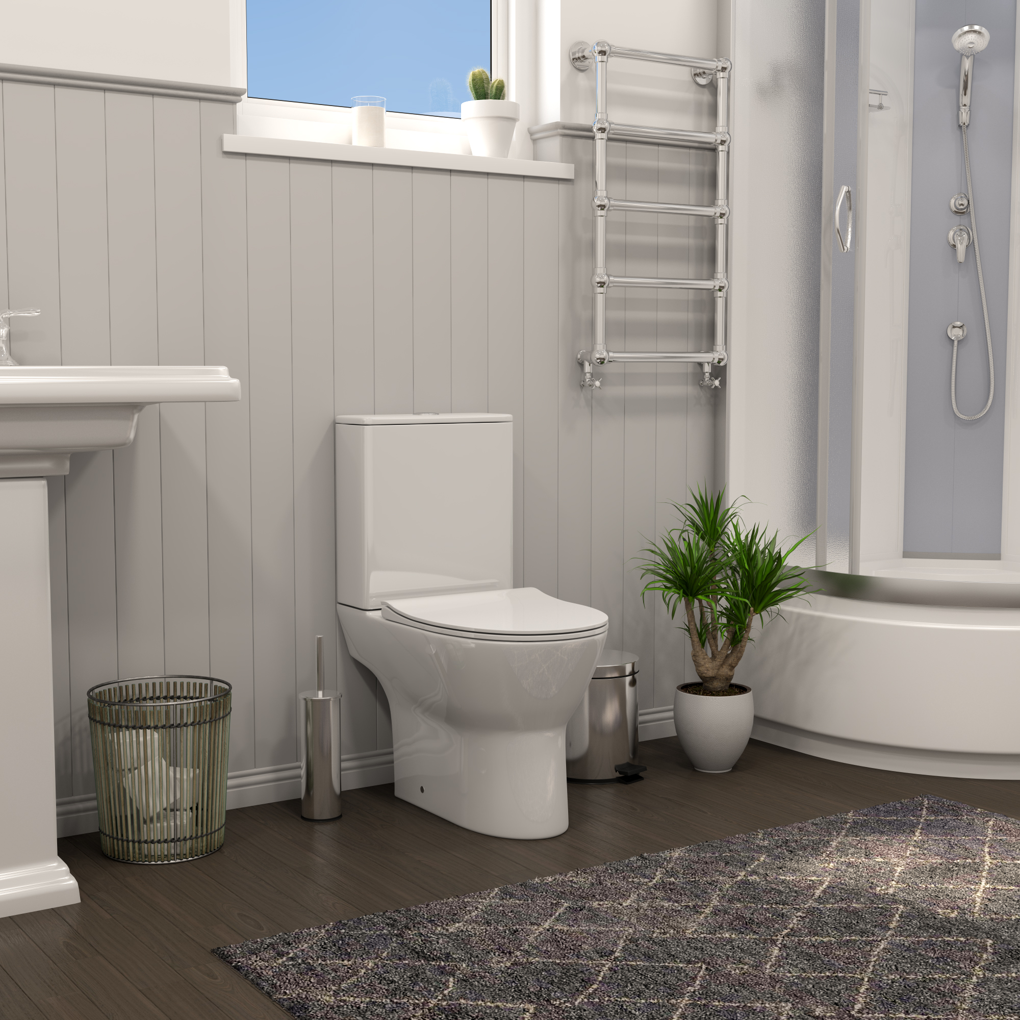 Унитаз-компакт безободковый Creto Cer C4 1803-Cer-C4NP с крышкой-сиденьем микролифт, белый