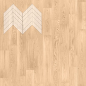Паркет Елка Французская Lab Arte Chevron Дуб Селект Блонд лак 600/490х110х14/3/45°