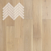 Паркет Елка Английская Lab Arte Angle Дуб Селект Чегет белый лак 500х125х14/3