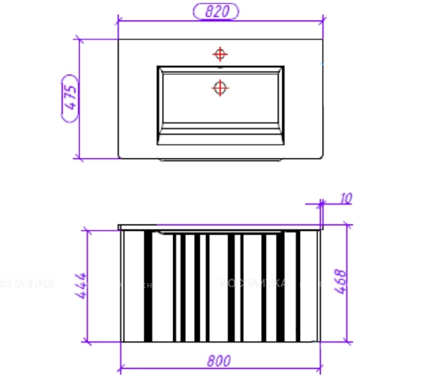 Тумба под раковину Creto Luna Venge 80 см 17-VG80