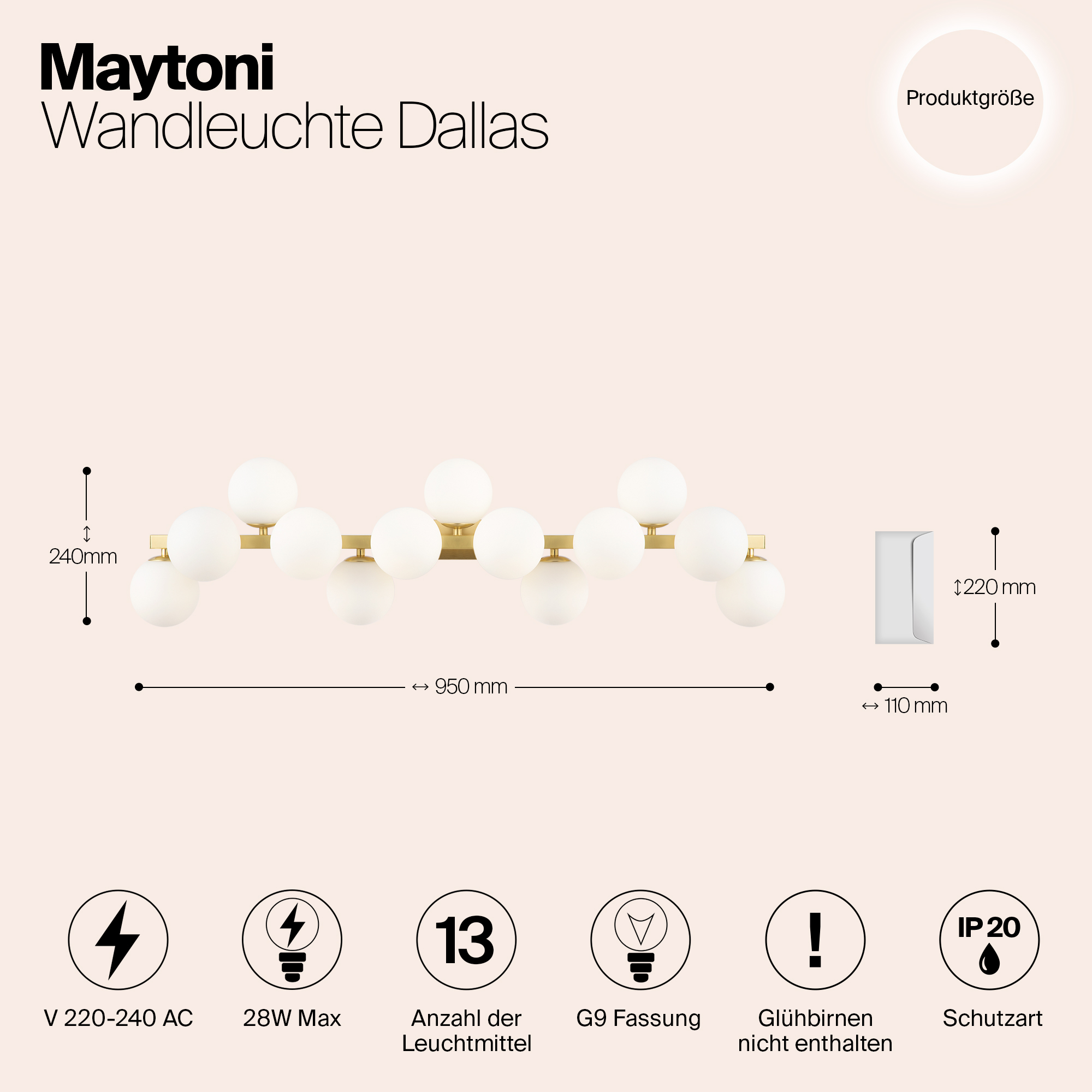Настенный светильник (бра) Maytoni MOD547WL-13BS