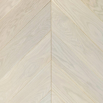 Паркет елка ESTA Chevron 25002 Ash Elegant Frost Ivory Pores brushed UV-Oil 4B 480 x 100 x 14мм
