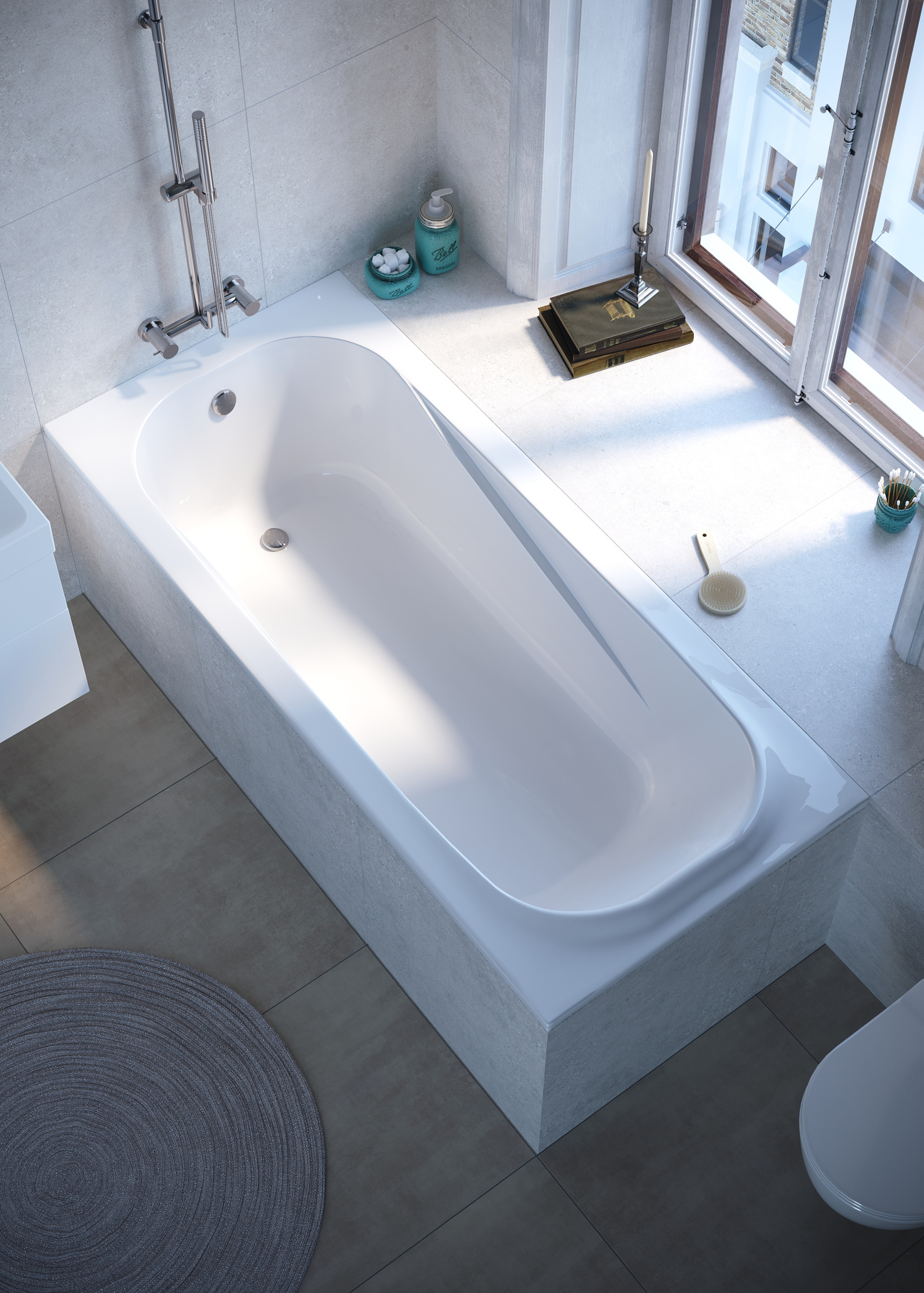 Ванна из литьевого мрамора 170х75 см Creto Nova 23-1113