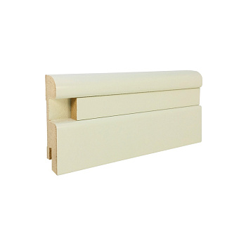 Напольный плинтус CROWNWOOD МДФ R9-VR3N грунтованный + вставка гладкая 8х18 грунтованная