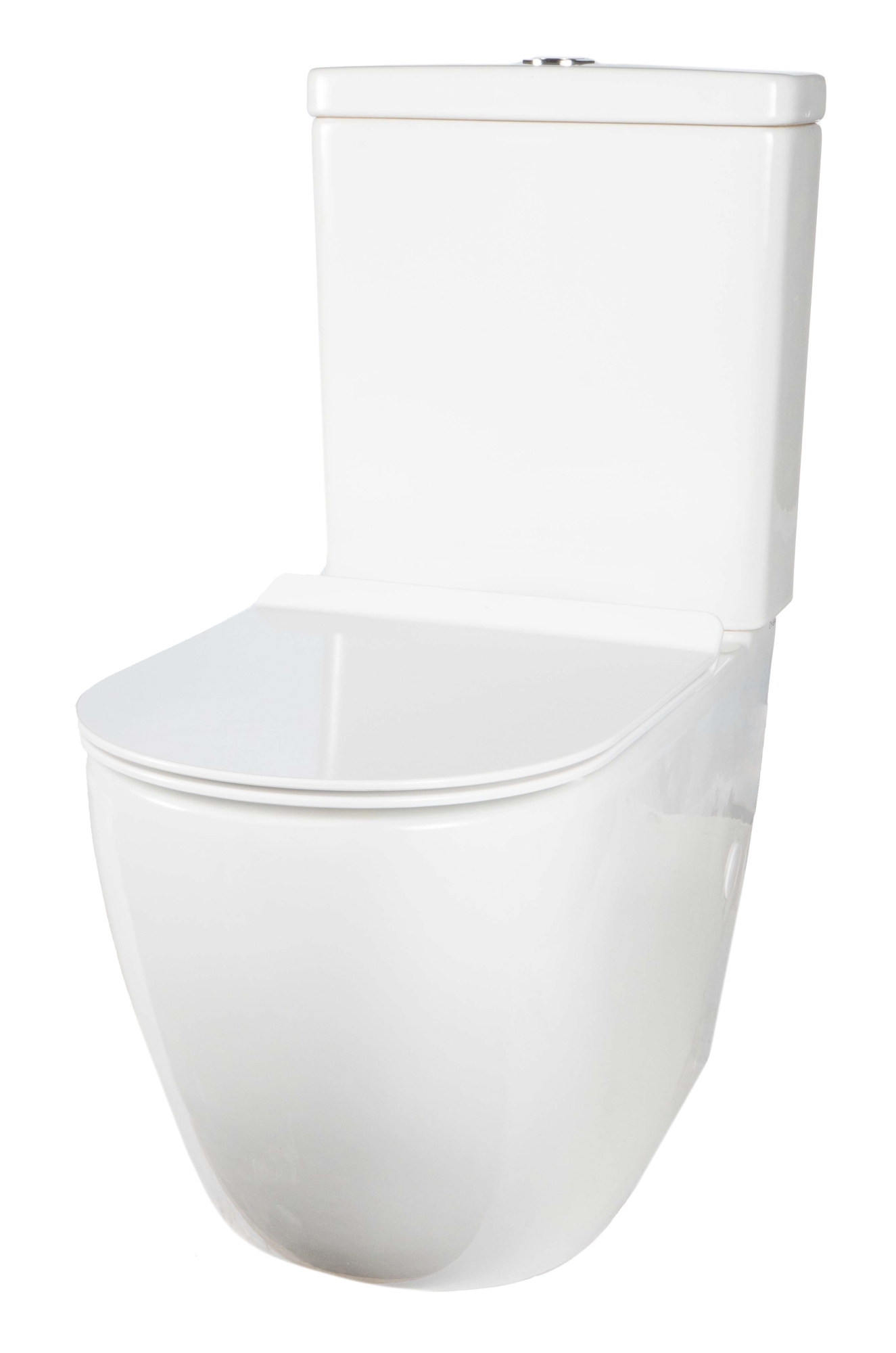 Чаша напольного унитаза безободковая Creto Logan L1 1001-004-WF с крышкой-сиденьем микролифт, белая