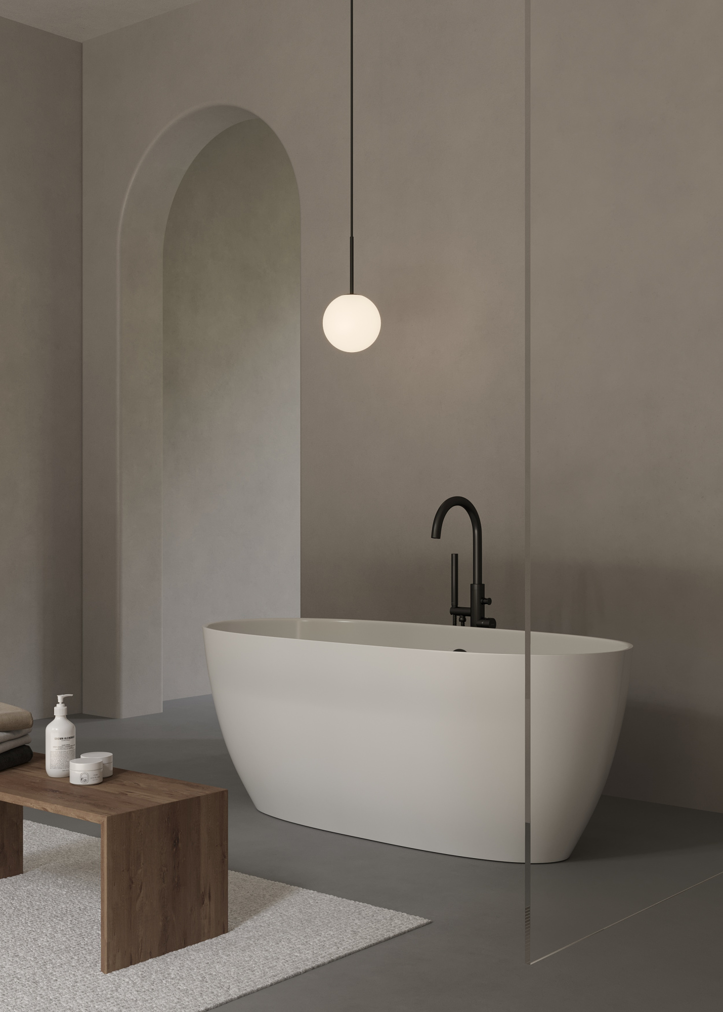 Ванна из литьевого мрамора 160х75 см Creto Arino CRARVN0018 глянцевая белая