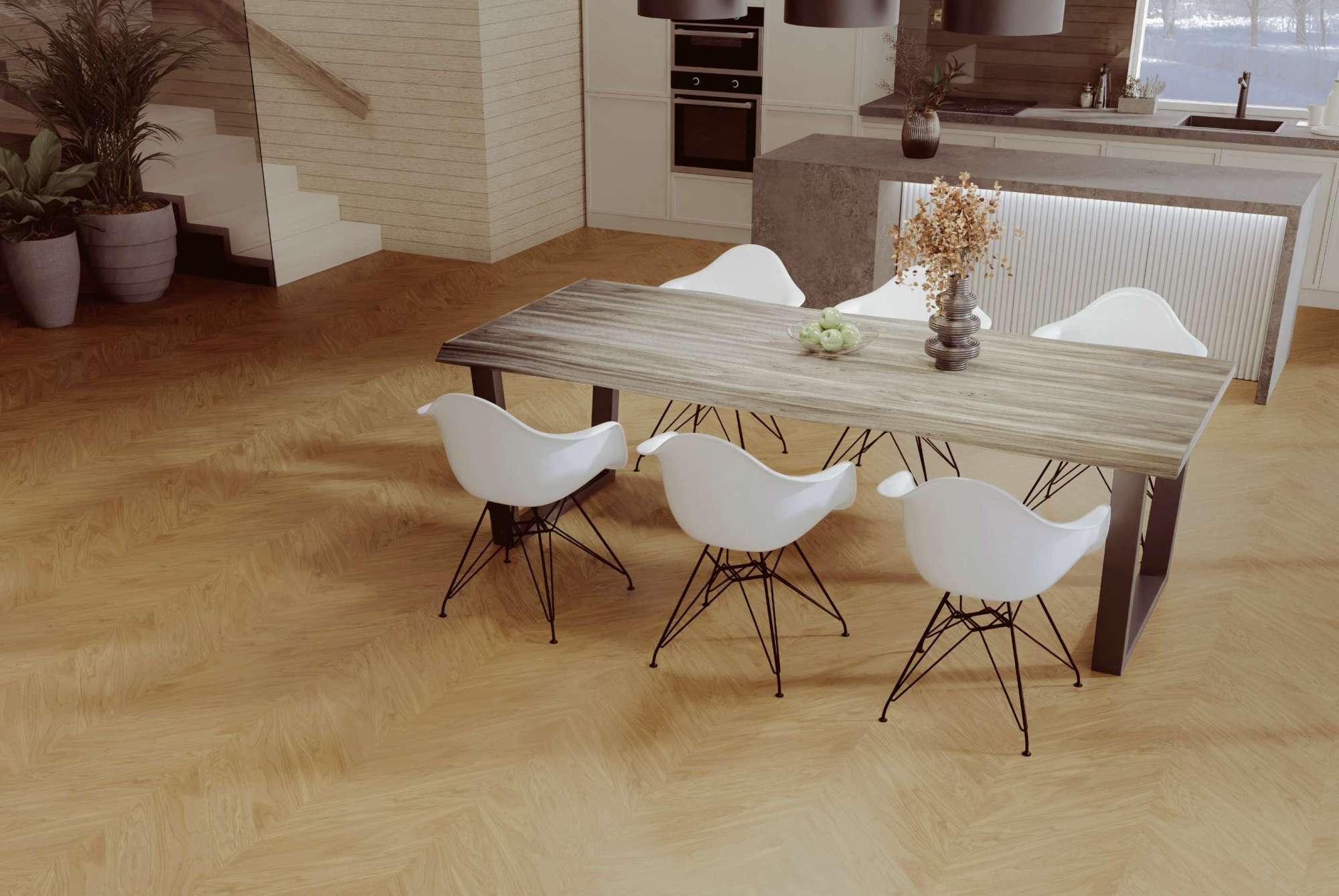 Паркет елка ESTA Chevron Nova Eco Oak Elite Extra Matt Lacquered Gloss 5% 15501