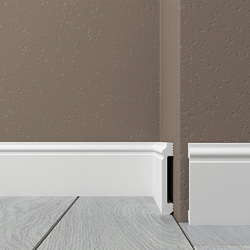 Плинтус Де-Багет XPS Polymer Н 80 80х13/ Белый