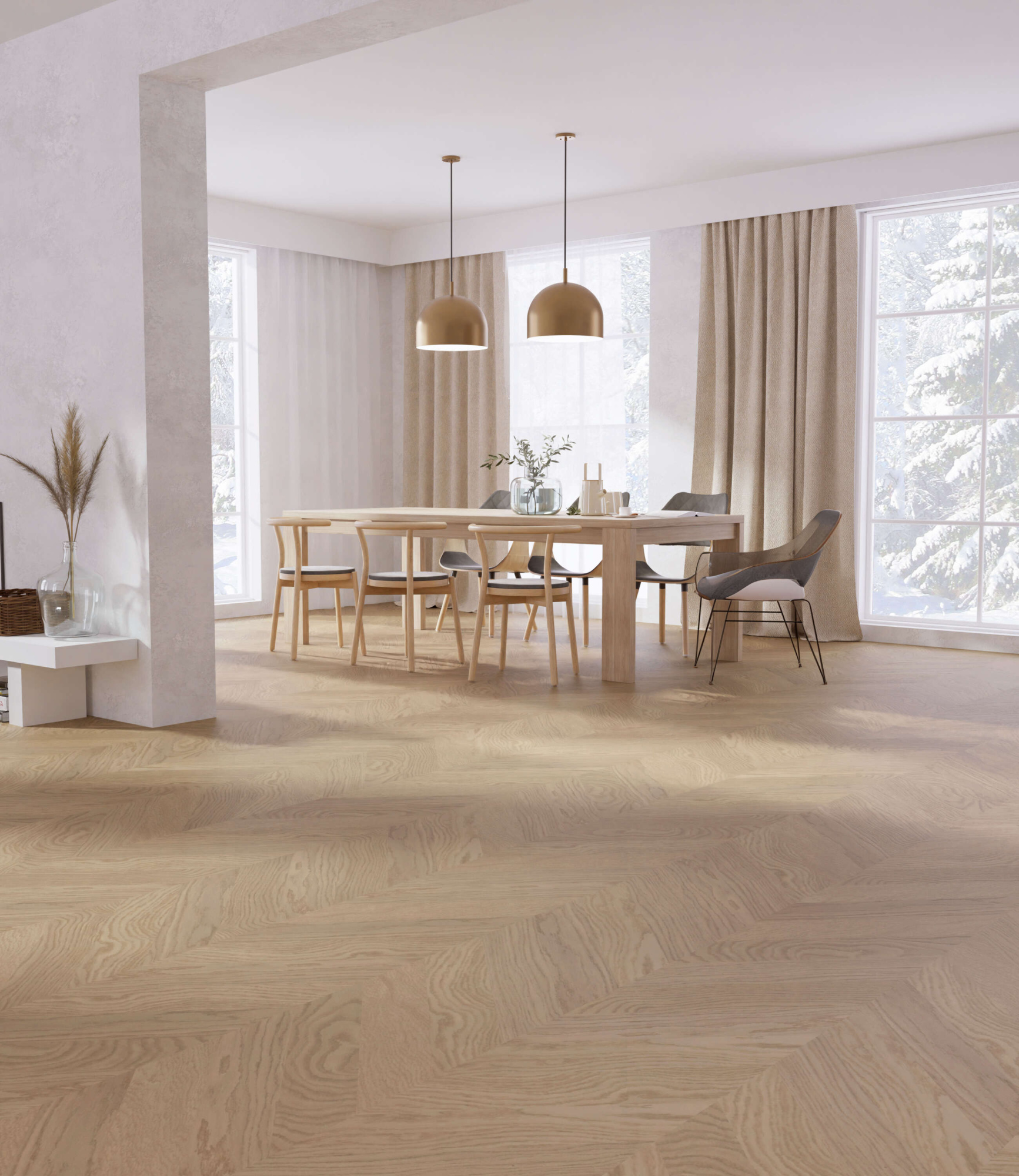 Паркет елка ESTA Chevron Nova Eco Oak Elite Dazy Extra Matt Lacquered Gloss 5% 15508