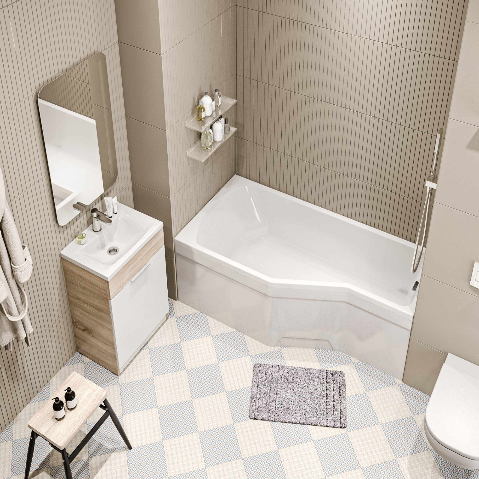 Акриловая ванна 170х75 см Creto Karmen 33-17075L белая