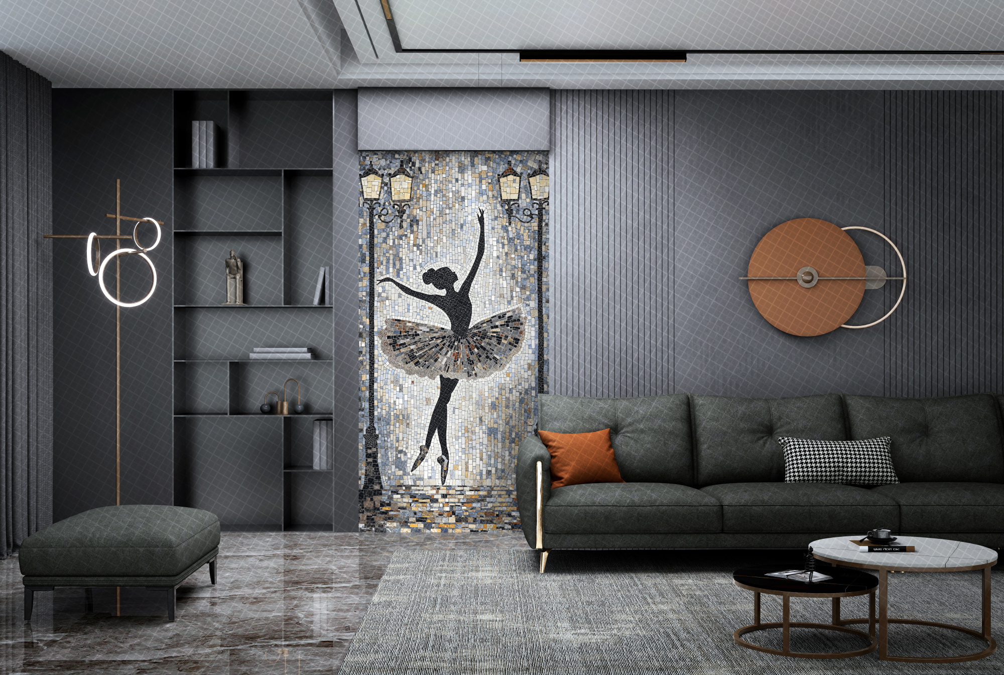 Керамогранит Декоративное панно MDetails Ballet Dancer (набор из 4шт. 60x120) 120x240